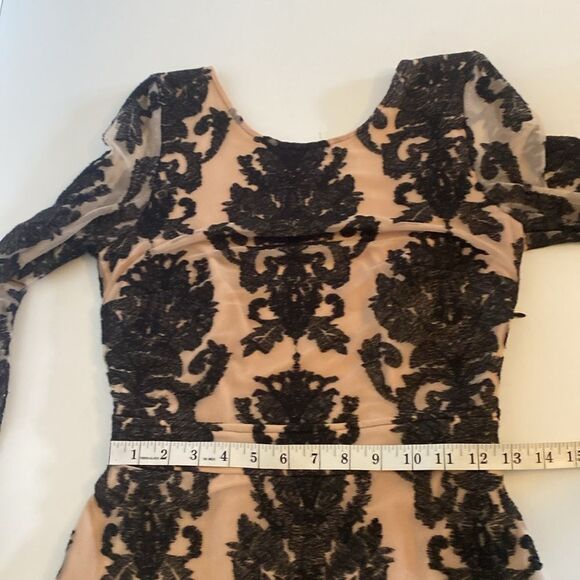 For Love & Lemons Black & Cream A Night To Remember Mini Dress Size Small - Picture 11 of 14